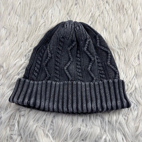 Free People Accessories - Free People Women's OS Gray Stormi Washed Cable-Knit Beanie Cool Girl Street